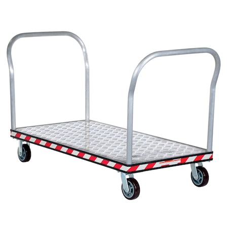 Vestil Aluminum Treadplate Platform Truck Dual Handle 30 x 60 ATP-C-3060-2HDL